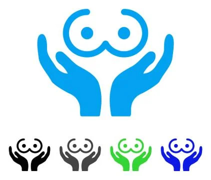 Female Tits Care Hands Vector Icon Stock Illustration