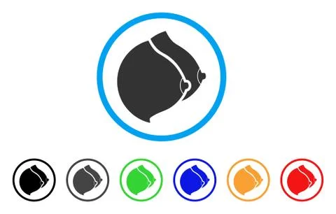 Female Tits Rounded Icon Stock Illustration