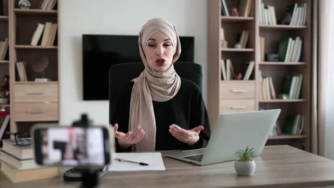 Female tutor working at home during distance learning and showing thumb up. Stock Footage 231343359