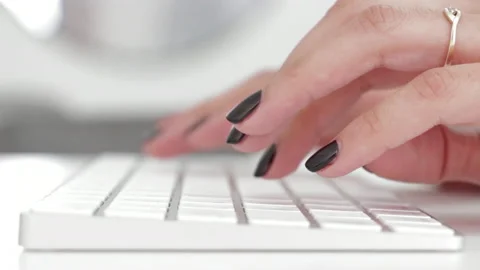 Female Typing on Keyboard Stock Footage 163385820