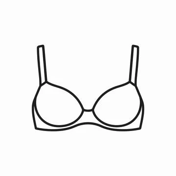 Female Underwear Brassiere Push Up Bra Line Icon Vector Stock Illustration
