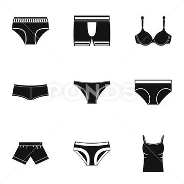 Lingerie set. Trendy female underwear. Panties, bikinis and bras
