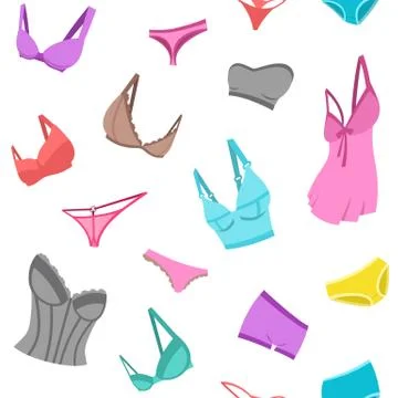 Female underwear seamless background pattern Illustrazione stock