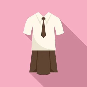 Female uniform icon flat vector. Suit dress Illustrazione stock