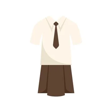 Female uniform icon flat vector. Suit dress Stock Illustration