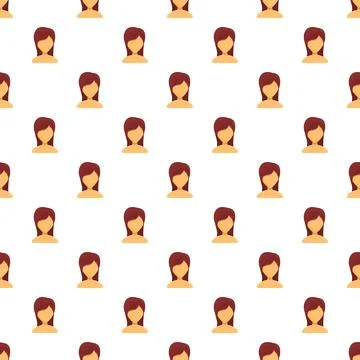 Female user avatars creating a seamless pattern background Stock Illustration