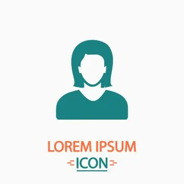 Female user computer symbol Stock Illustration