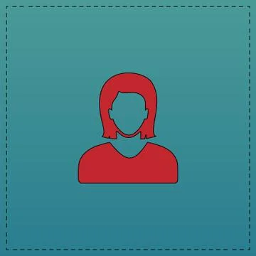 Female user computer symbol Stock Illustration