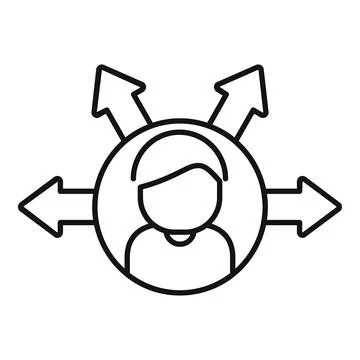 Female user decision concept vector icon Stock Illustration