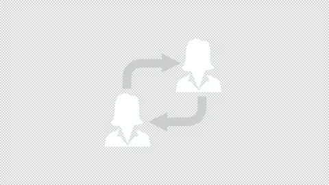 Female User Networking Flow Icon Animation Transparent Background Stock Footage 335275254
