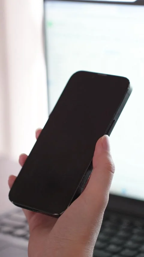 Female User Typing on Smartphone Mockup with Empty Screen Mobile UX UI Design Video stock 335873059