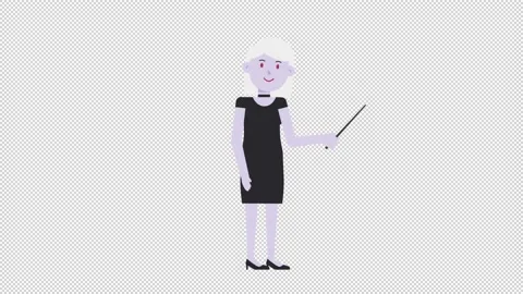 Female Vampire Holding Pointer Stick Video stock 205051619