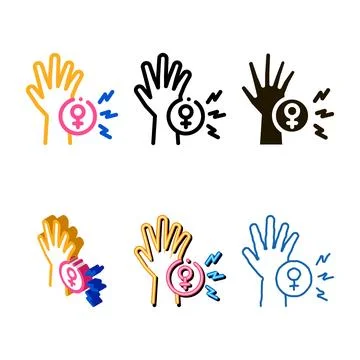 Female variants hand icon vector outline Stock Illustration