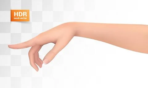 Female vector hand with a gesture pointing to the side Illustrazione stock