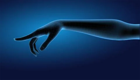 Female vector hand with a gesture pointing to the side Stock Illustration