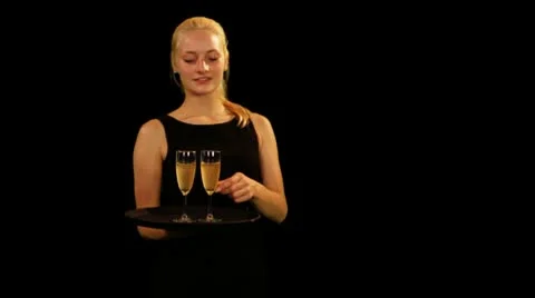 Female waitress, serving drink 動画素材 8987895