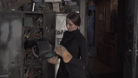 Female welder Stock Footage 106836708