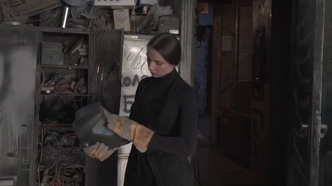 Female welder Stock Footage 106836714