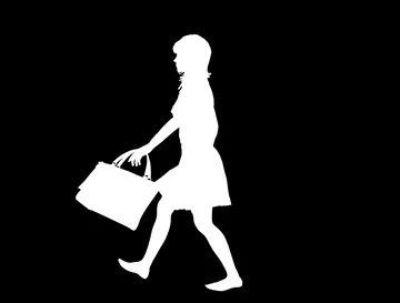 Female White Handbag Walk Loop Side with Alpha Channel Video stock 85938253