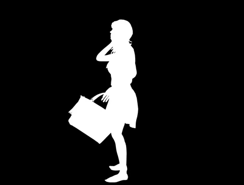 Female White Telephone Loop Side with Alpha Channel Video stock 85938337