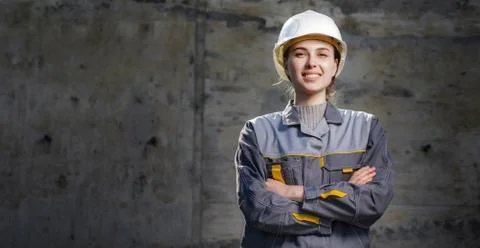 Female worker at a construction Stock Photos