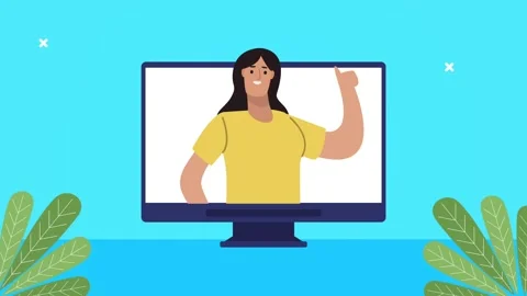 Female worker in desktop computer Stock Footage 150219369