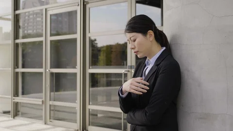 Female worker get fired losing job frowning Video stock 106556461