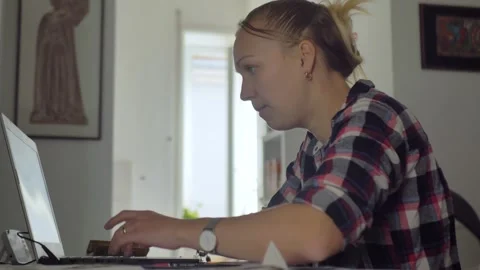 A female worker having a remote conversation and getting agreement using a Stock Footage 277409415