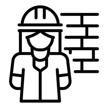 Female worker icon outline vector. Woman engineer Ilustración de archivo