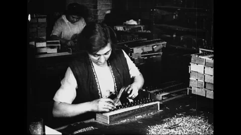Female Worker Nailing Keys To Bridge Of Toy Xylophone Stock Footage 114764381