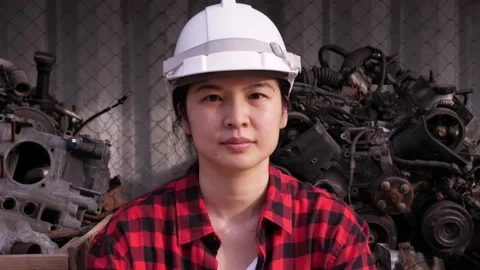 Female worker or engineer portrait. Stock Footage 155228407