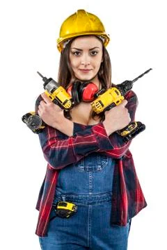 Female worker ready to work Stock Photos