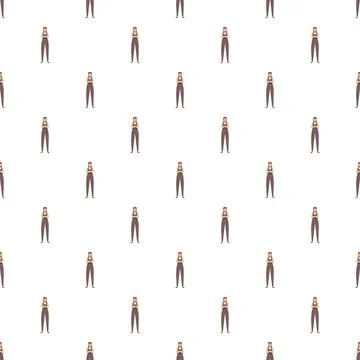 Female worker seamless pattern with crossed arms Stock Illustration