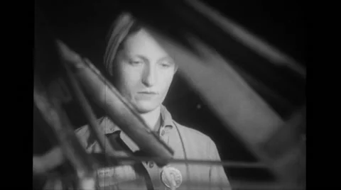 Female worker working in manufacturing plant Stock Footage