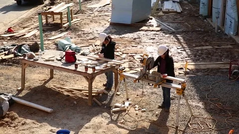 Female Workers on Construction Site Stock Footage 81750055