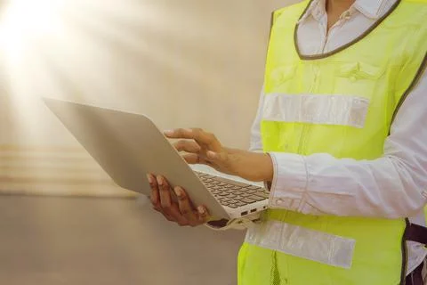 Female workers working outdoors using tablet computers Stock Photos