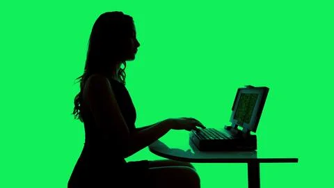 Female working on computer Stock Photos