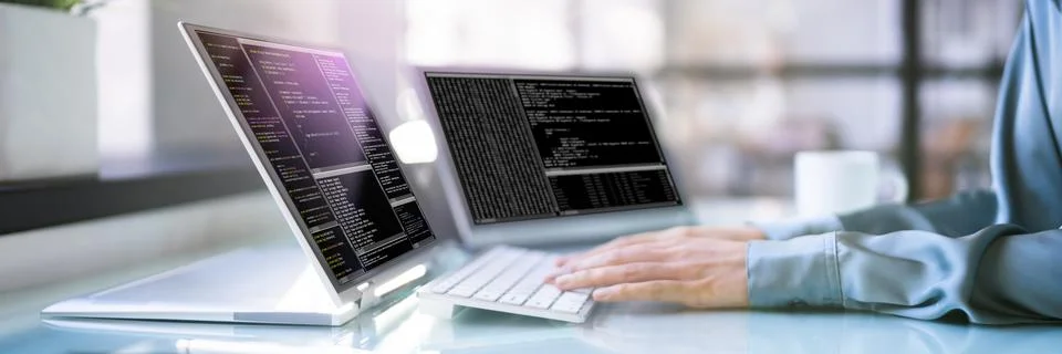 Female Working In Web Development Coding 写真素材