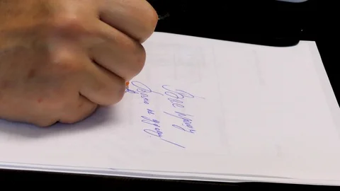 Female Writes Note With Pen Stock Footage 97827452