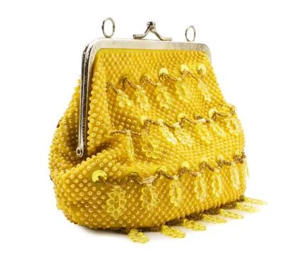 Female yellow handbag Stock Photos