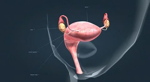 A female's internal reproductive organs Stock Illustration