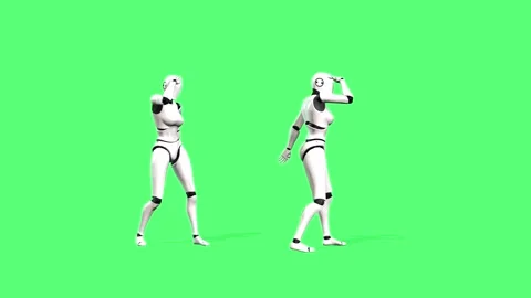 The Femeale Robot OnTheFloor Dance Stock Footage 295563848