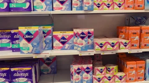 Femenine produts in store Stock Footage 283092177