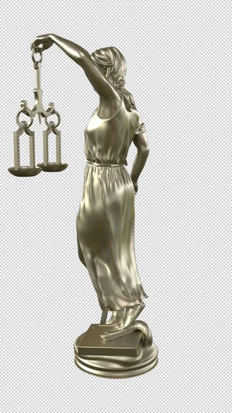 Femida silver statue rotating - 3d render looped with alpha channel. Stock Footage 167535177