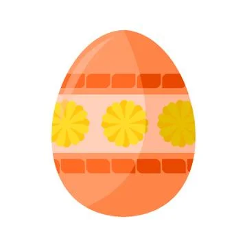 Feminine Salmon Colored Easter Egg Illustration Stock Illustration