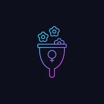 Femininity symbol gradient vector icon for dark theme Stock Illustration