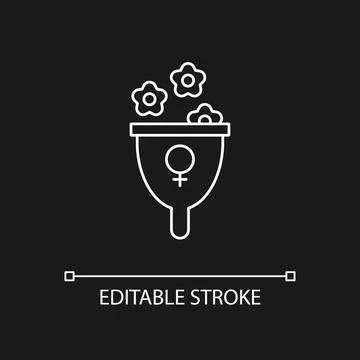 Femininity symbol white linear icon for dark theme Stock Illustration