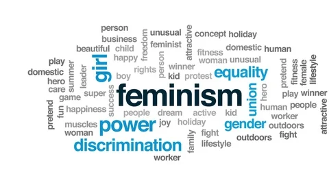 Feminism animated word cloud, text design animation. Stock Footage 78649672