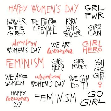 Feminism quotes set Stock Illustration