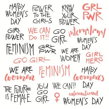 Feminism quotes set Stock Illustration